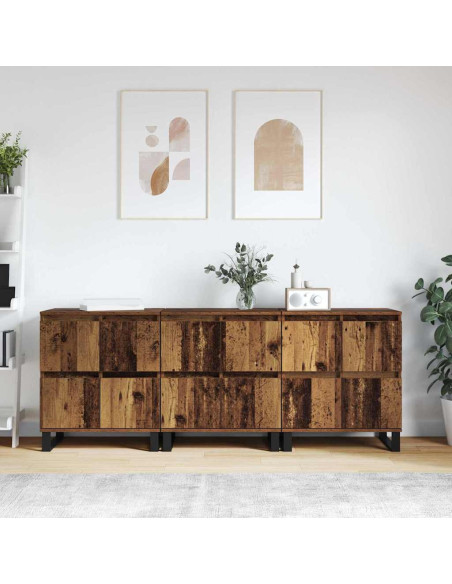 Sideboards 3 pcs Legno vecchio 180 x 35 x 70 cm
