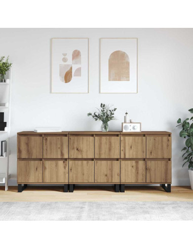 Credenza 3 pcs Rovere artigianale 60 x 35 x 70 cm