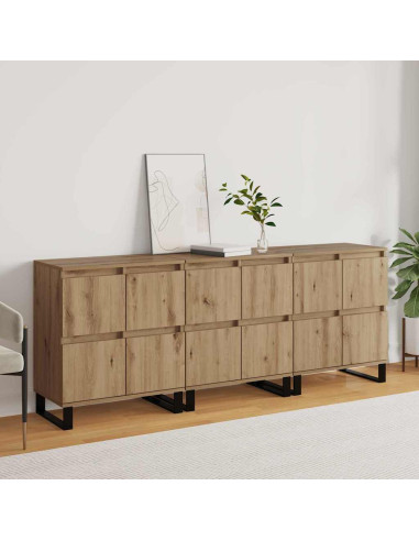 Credenza 3 pcs Rovere artigianale 60 x 35 x 70 cm
