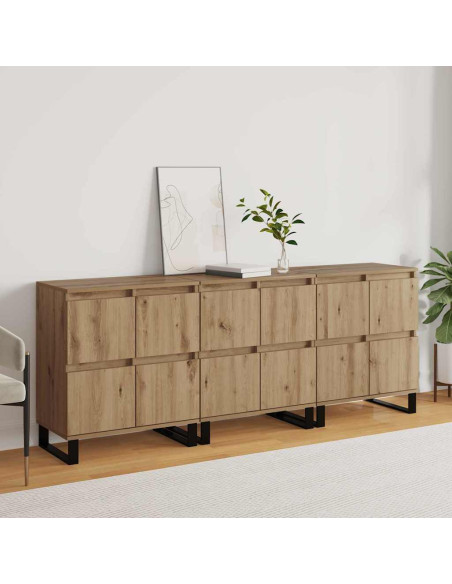 Credenza 3 pcs Rovere artigianale 60 x 35 x 70 cm