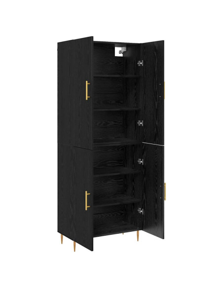 Credenza Rovere nero 69,5 x 34 x 180 cm Legno multistrato