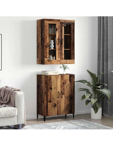 Credenza 2 pcs Legno vecchio Legno multistrato