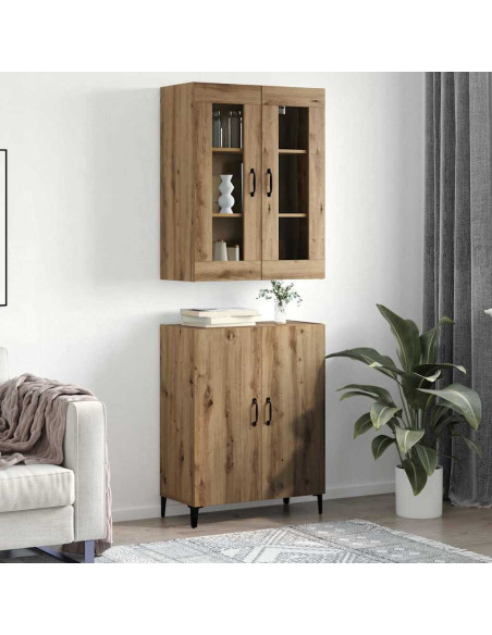 Credenza 2 pcs Rovere artigianale Legno multistrato