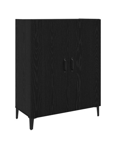 Credenza 2 pcs Rovere Nero Legno multistrato