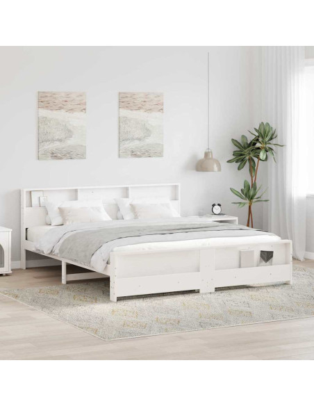 Struttura del letto Bianco 200 x 200 cm Legno multistrato