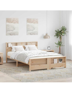 Struttura del letto Marrone 150 x 200 cm Legno multistrato 2