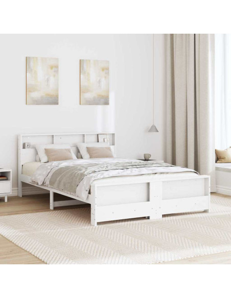 Struttura del letto Bianco 150 x 200 cm Legno multistrato