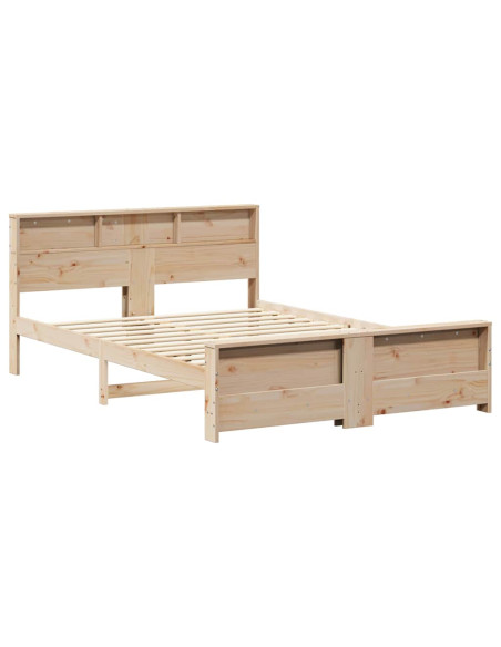 Struttura del letto Marrone 140 x 200 cm Legno di pino massello