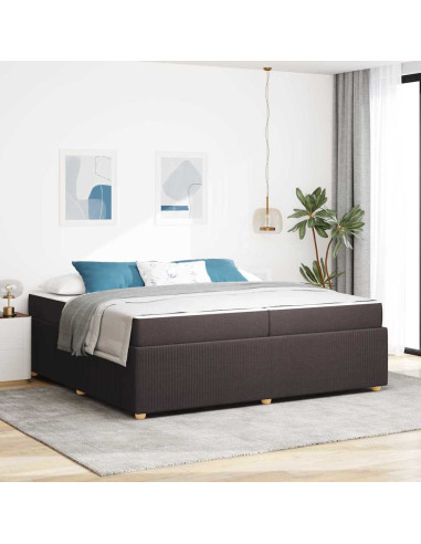 Struttura del letto Marrone Scuro 200 x 200 cm Tessuto