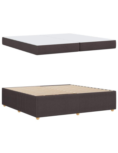 Struttura del letto Marrone Scuro 200 x 200 cm Tessuto