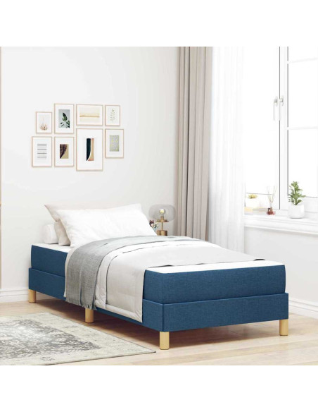 Letto a molle con materasso Blu 100 x 200 cm Tessuto