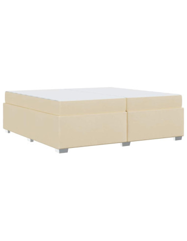 Struttura del letto con materasso Crema 200 x 200 cm Tessuto