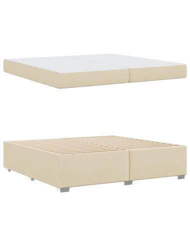 Struttura del letto con materasso Crema 200 x 200 cm Tessuto