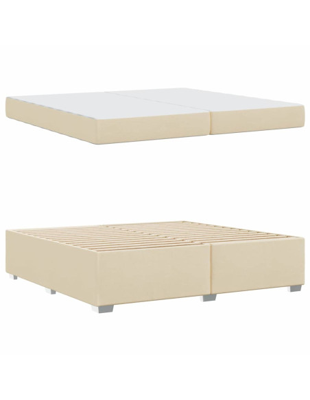 Struttura del letto con materasso Crema 200 x 200 cm Tessuto