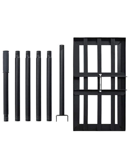 Rastrello da Giardino Nero Acciaio verniciato a polvere