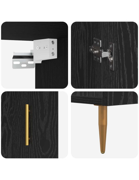 Credenza Rovere nero 69,5 x 34 x 180 cm Legno multistrato
