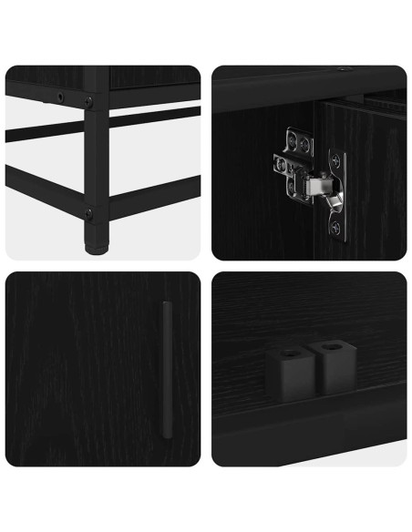 Mobile TV Rovere nero 210 x 35 x 41 cm Legno multistrato
