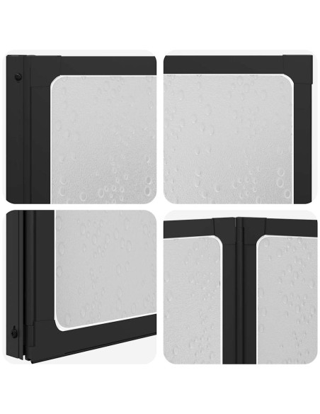 Parete doccia Nero 132 x 2 x 140 cm Alluminio
