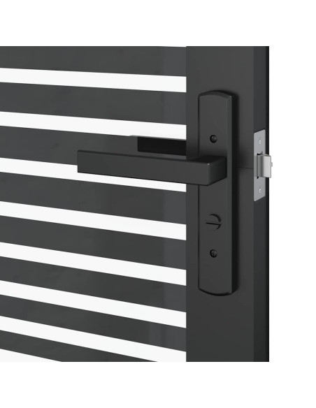 Porta Interna Nero 93 x 201.5 cm Vetro temperato, Alluminio