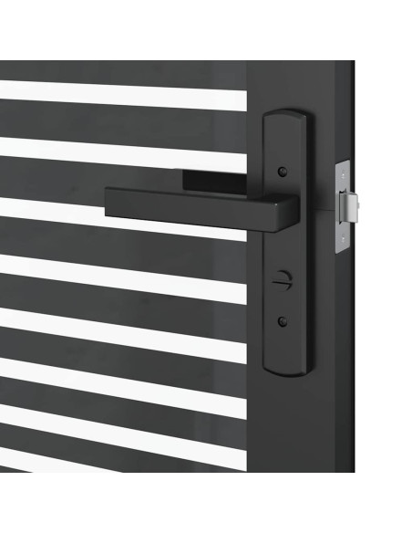 Porta Interna Nero 83 x 201.5 cm Vetro temperato, Alluminio