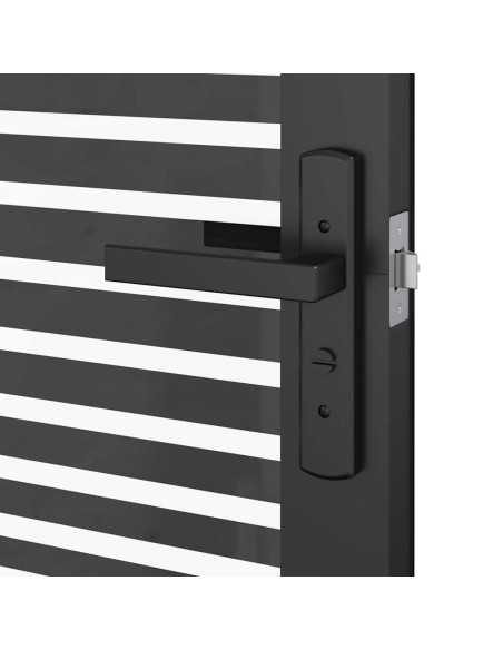 Porta Interna Nero 76 x 201.5 cm Vetro temperato, Alluminio