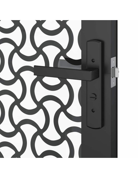 Porta Interna Nero 93 x 201.5 cm Vetro temperato, Alluminio