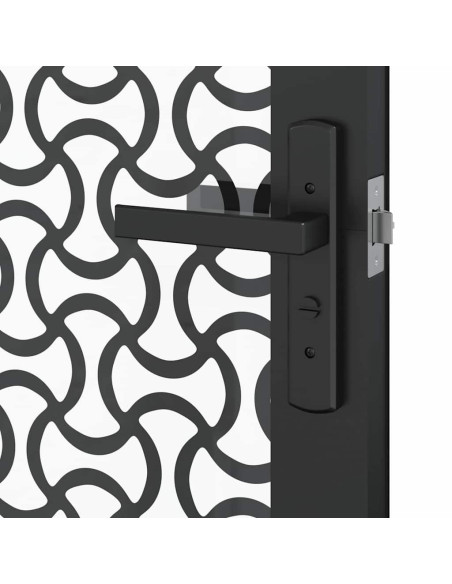 Porta Interna Nero 83 x 201.5 cm Vetro temperato, Alluminio