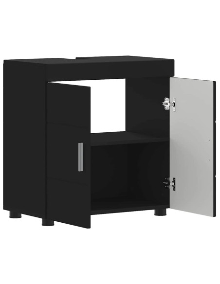 Mobile per lavabo da bagno con porta Nero 60 x 34 x 63 cm