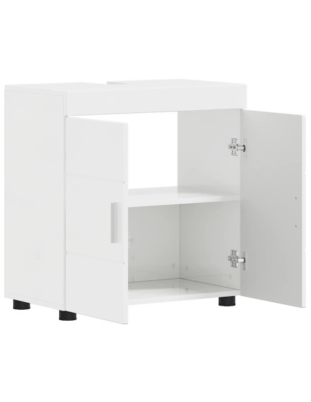 Set di Armadi da Bagno TULUM Bianco Lucido 60 x 34 x 63 cm