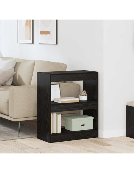 Armadio per Libri Rovere nero 60 x 30 x 72 cm Legno multistrato