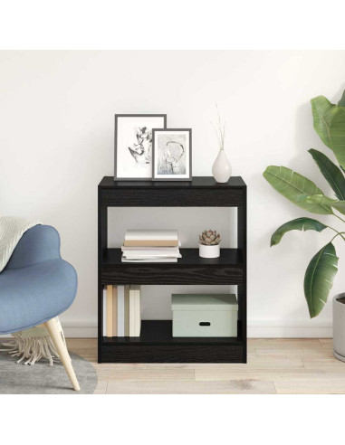 Armadio per Libri Rovere Nero 60 x 30 x 72 cm Legno multistrato