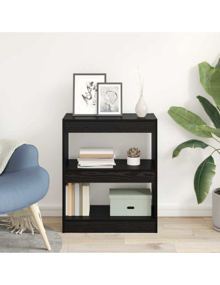 Armadio per Libri Rovere nero 60 x 30 x 72 cm Legno multistrato