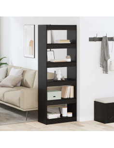 Armadio per Libri Rovere nero 60 x 30 x 166 cm 2