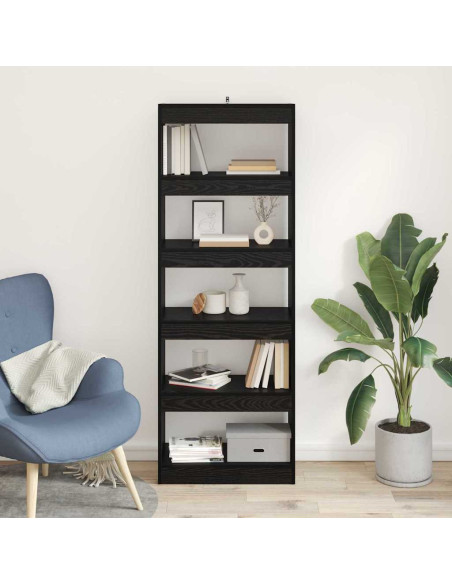 Armadio per Libri Rovere nero 60 x 30 x 166 cm