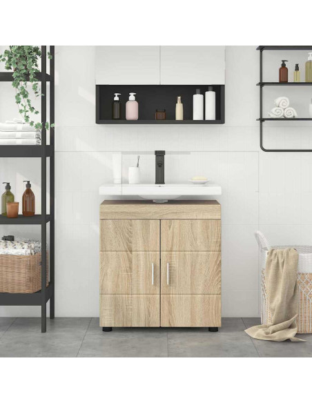 Mobile per lavabo da bagno rovere sonoma 60 x 34 x 63 cm