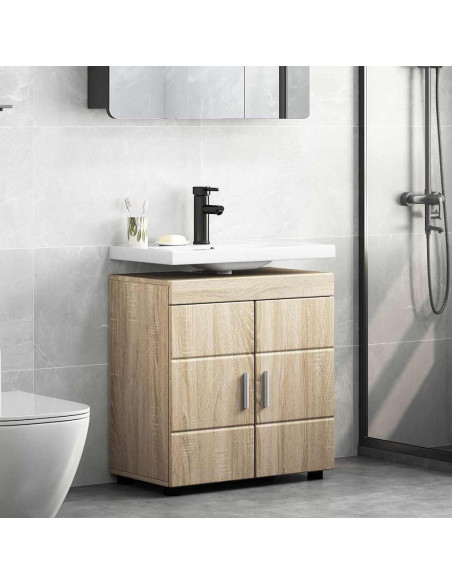 Mobile per lavabo da bagno rovere sonoma 60 x 34 x 63 cm