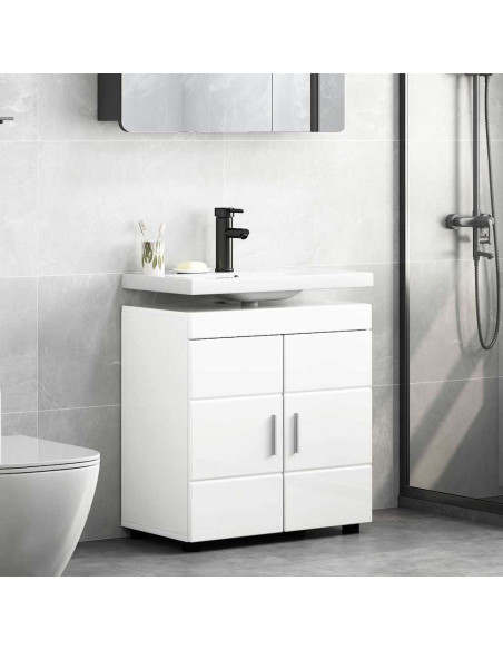 Mobile per lavabo da bagno Bianco lucido 60 x 34 x 63 cm