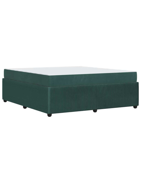 Struttura letto con materasso Verde scuro 180 x 200 cm Velluto