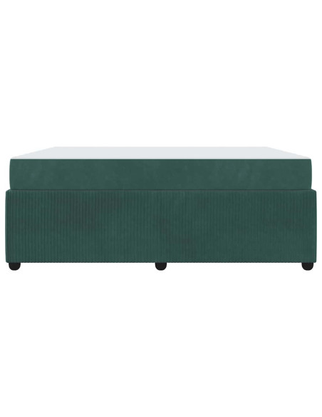 Struttura letto con materasso Verde scuro 180 x 200 cm Velluto
