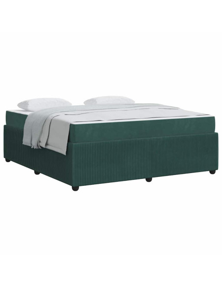 Struttura letto con materasso Verde scuro 180 x 200 cm Velluto