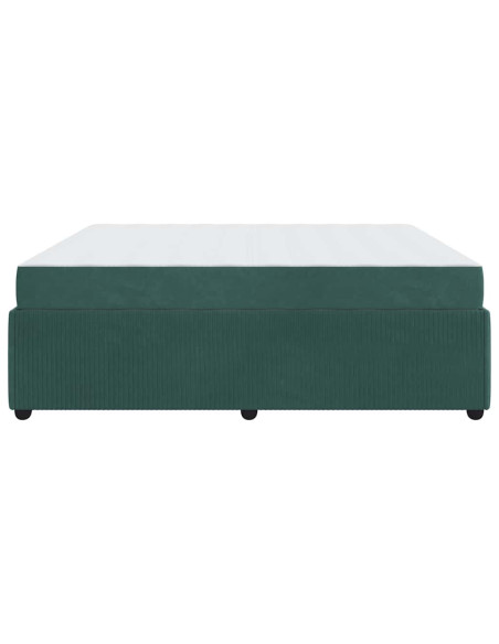 Struttura letto con materasso Verde scuro 180 x 200 cm Velluto