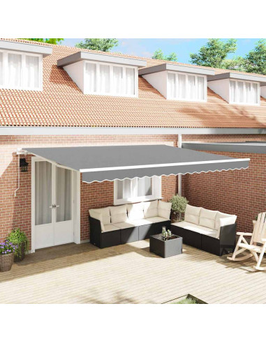 Tenda da Sole Manuale Bianco 4 × 3 m Metallo