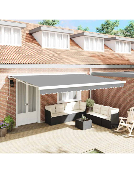 Tenda da Sole Bianco 4,5 × 3 m Metallo