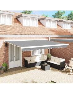 Tenda da Sole Bianco 5 x 3 m Metallo 2