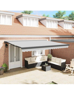 Tenda da Sole Antracite 4 × 3 m Metallo 2