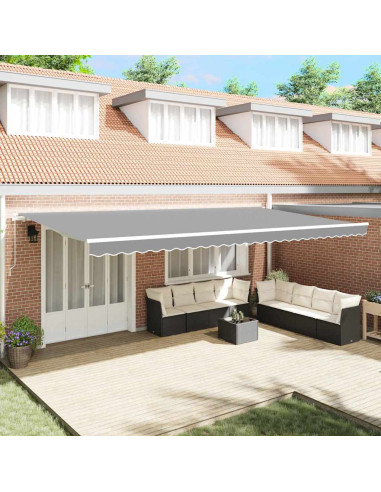 Tenda da Sole Manuale Bianco 6 × 3,5 m Metallo