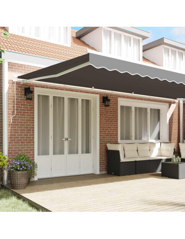 Tenda da Sole Manuale Bianco 6 × 3,5 m Metallo