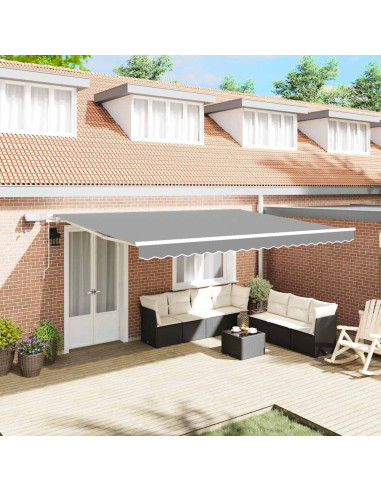 Tenda da Sole con Bianco 4,5 × 3 m Metallo