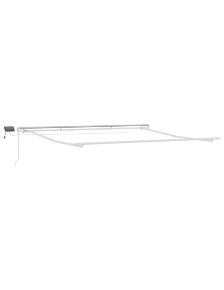 Tenda da Sole con Manuale Bianco 5 × 3,5 m Metallo