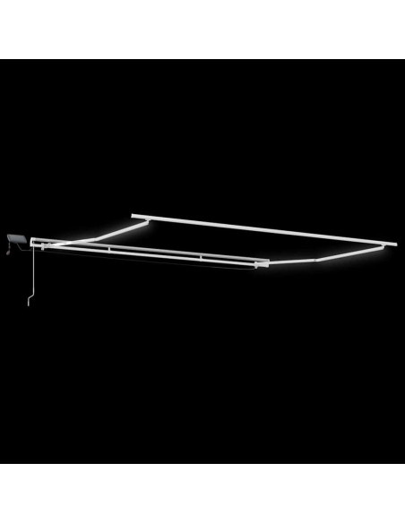 Tenda da Sole con Manuale Bianco 5 × 3,5 m Metallo